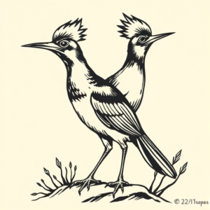 Woodcut Roadrunner Tattoo