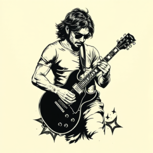Woodcut Rock Tattoo