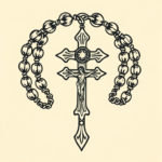 Woodcut Rosary Tattoo