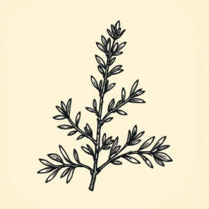 Woodcut Rosemary Tattoo