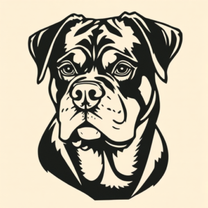 Woodcut Rottweiler Tattoo