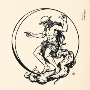 Woodcut Saturn Tattoo