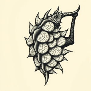 Woodcut Scale Tattoo