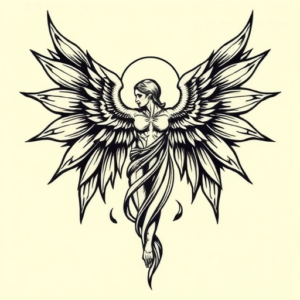 Woodcut Seraphim Tattoo