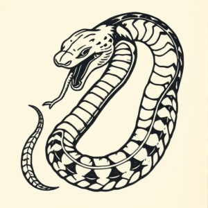 Woodcut Serpent Tattoo