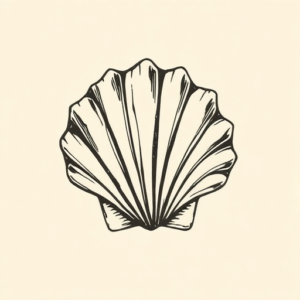 Woodcut Shell Tattoo