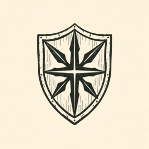 Woodcut Shield Tattoo