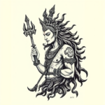 Woodcut Shiva Tattoo