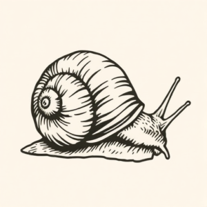 Woodcut Snail Tattoo