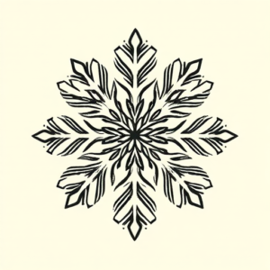Woodcut Snowflake Tattoo