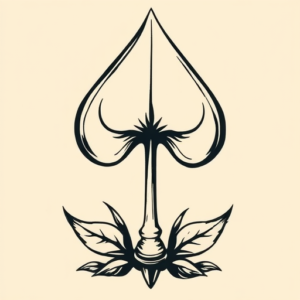 Woodcut Spade Tattoo