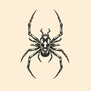 Woodcut Spider Tattoo