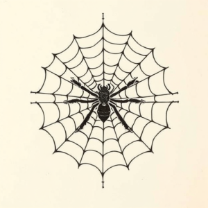 Woodcut Spiderweb Tattoo