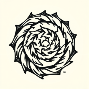 Woodcut Spiral Tattoo