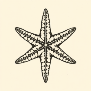 Woodcut Starfish Tattoo