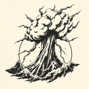 Woodcut Storm Tattoo