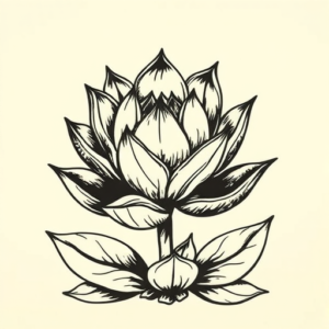 Woodcut Succulent Tattoo