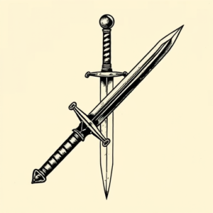 Woodcut Sword Tattoo