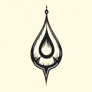 Woodcut Teardrop Tattoo
