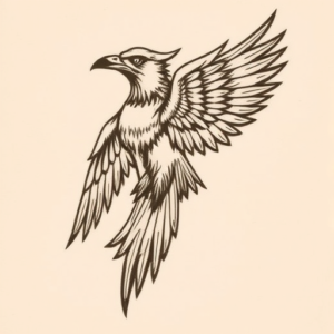 Woodcut Thunderbird Tattoo