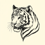 Woodcut Tiger Tattoo