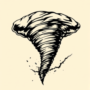 Woodcut Tornado Tattoo