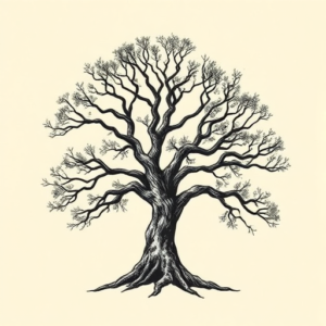 Woodcut Tree Tattoo