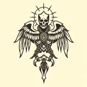 Woodcut Trinity Tattoo