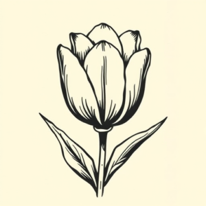 Woodcut Tulip Tattoo