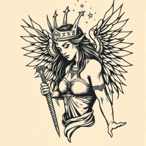 Woodcut Valkyrie Tattoo