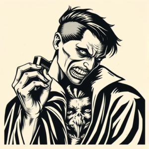 Woodcut Vampire Tattoo