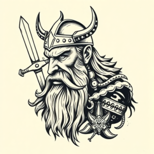 Woodcut Viking Tattoo