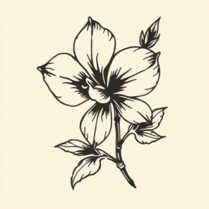 Woodcut Violet Tattoo