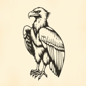 Woodcut Vulture Tattoo