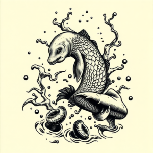 Woodcut Water Tattoo