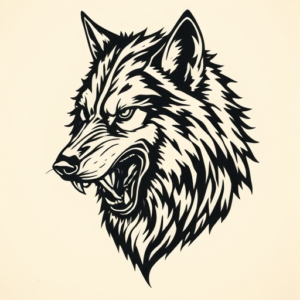 Woodcut Werewolf Tattoo
