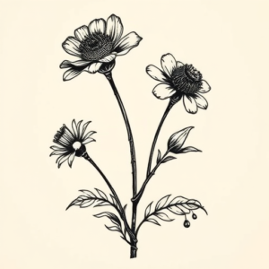 Woodcut Wildflower Tattoo