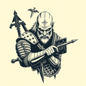 Woodcut Witcher Tattoo
