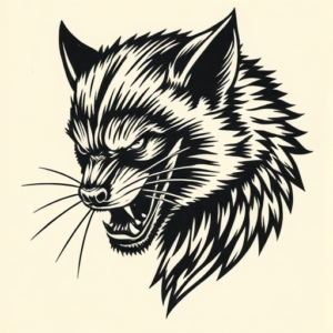 Woodcut Wolverine Tattoo