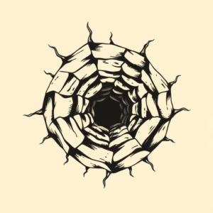 Woodcut Wormhole Tattoo