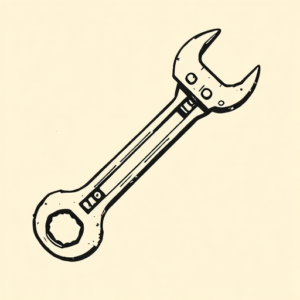 Woodcut Wrench Tattoo