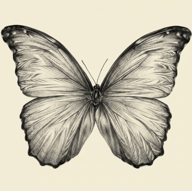 Realistic Custom Butterfly Tattoo Sample